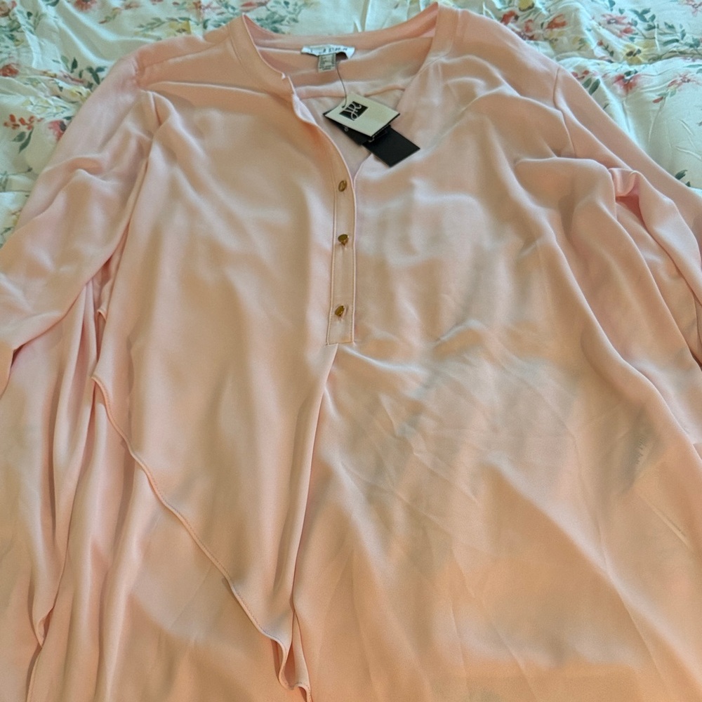 Joseph Ribkoff Soft Blush Button-Front Tunic